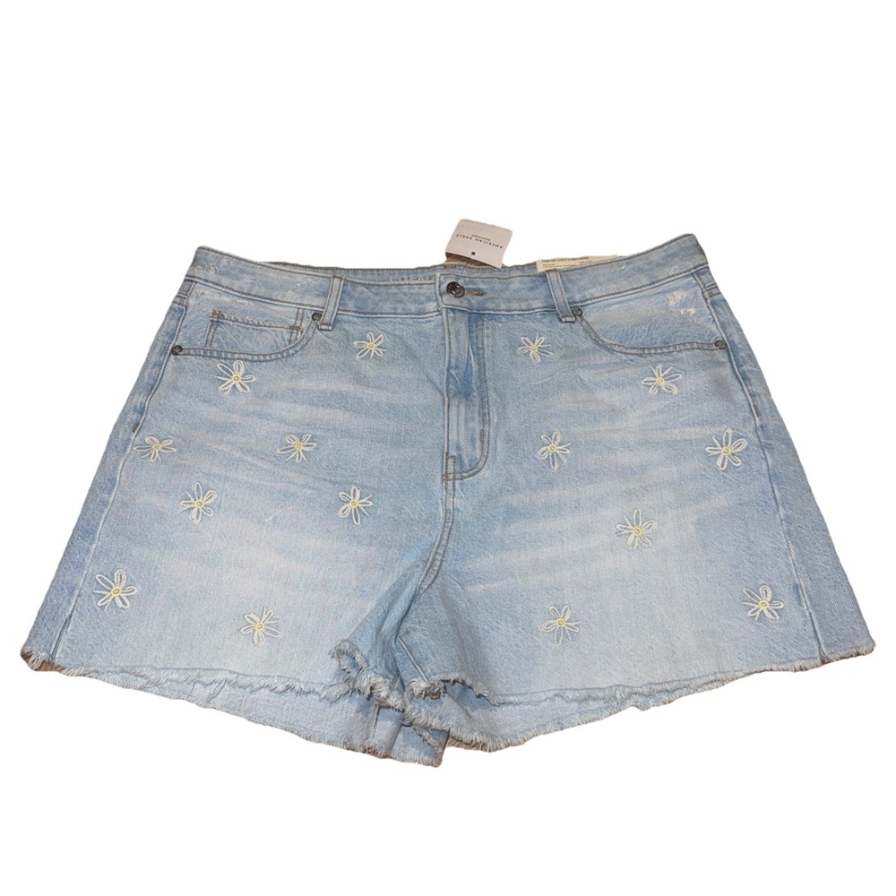 NWT American Eagle Jean Shorts Coastal Western Women's 16 Blue Comfort